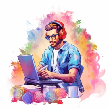 making money online watercolor clipart
