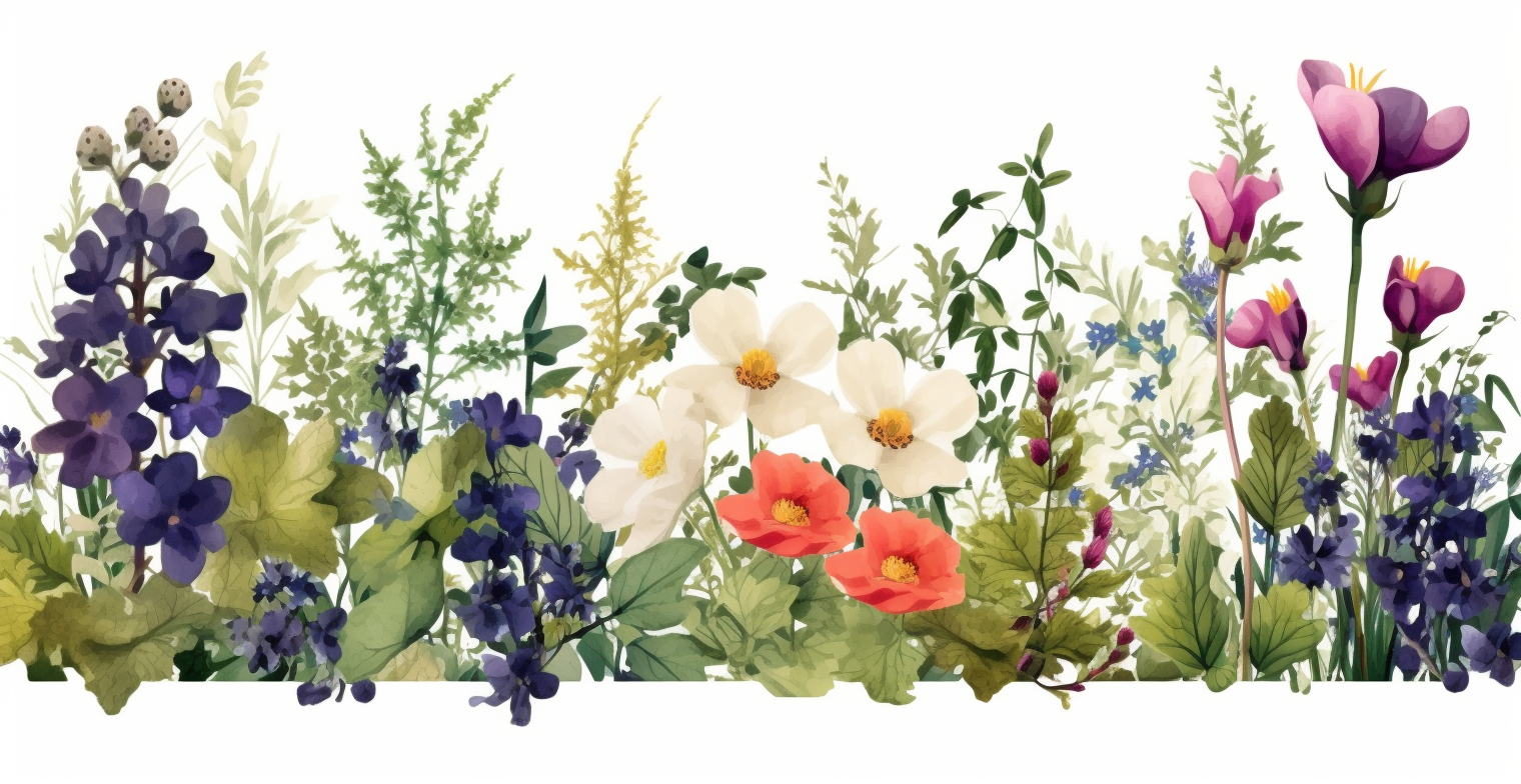 green wildflower cliparts