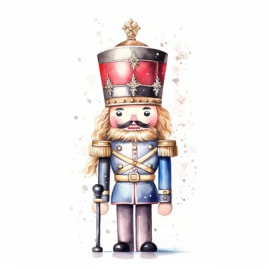 nutcracker illustration soft watercolour high resolution white background clipart
