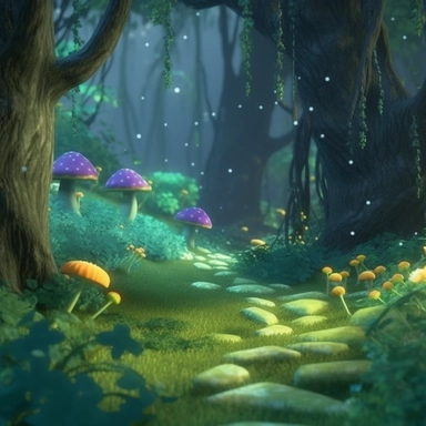 Animated pixar style enchanted forest background, maxim quality, high-quality drawing, clipart, full illustration, 4k, sharp focus, smooth, concept art, fairy tales, Octane rendering, 3d