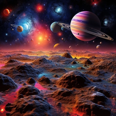 Clipart, A cosmic event like the alignment of multiple planets, hyperrealistic, hyper high definition