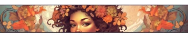banner for an etsy shop that sells beautiful clipart and coloring pages and is very juvenile elegant aesthetic and fresh, style of alphonse mucha black girl inclusive, style of mariola budek, artistic