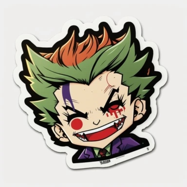 the joker kawaii sticker, cute clipart