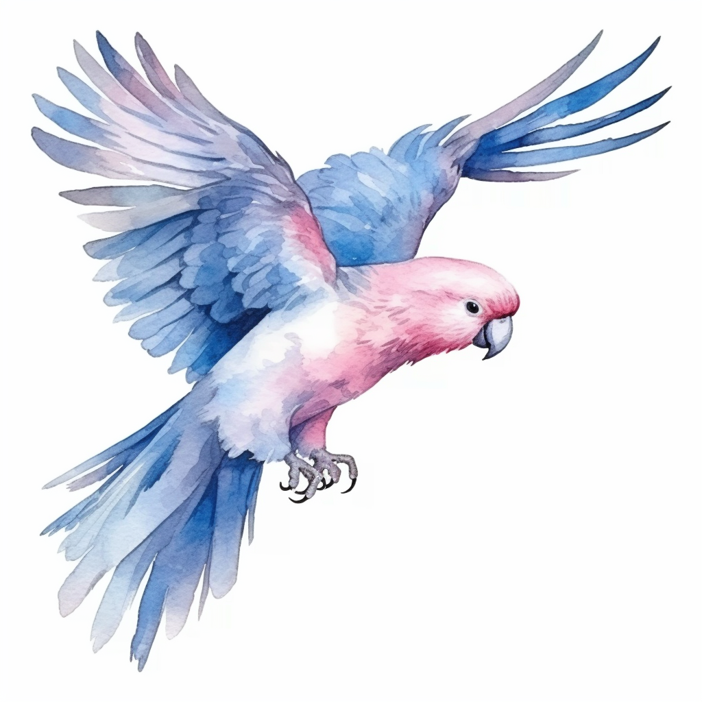 flying parrot clipart