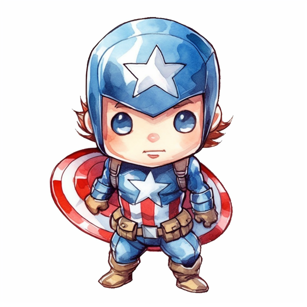 A Super - Cute Captain America , Perfect For Nursery Art And Children's 