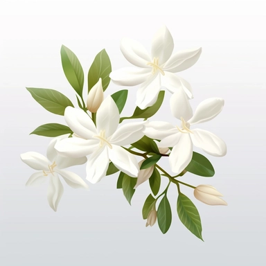 white jasmine flower, clipart, Graphic vector design