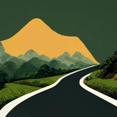 clipart winding mountain road