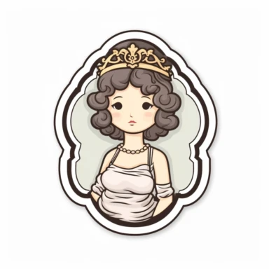 a single kawaii sticker, renaissance, sculpture, white background, minimal, cute, tiny, lovable, pastel colors, simple, clipart