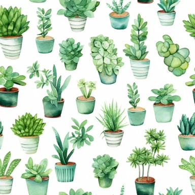 jade succulent plant clipart + white background + watercolor style