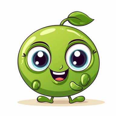 clipart of cute cartoon pea pod on a white background, vector