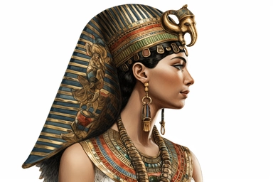 cleopatra , highly detailed, isolated on white, clipart,