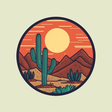 clip art. Mountains. cactus. minimalist. hiking. tucson inspired.