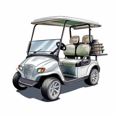 clip art of golf car, white background