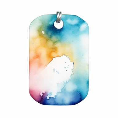 Watercolor dog tag clipart, white isolated background, space out, hd