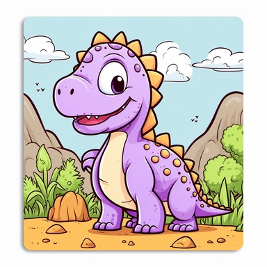 prehistoric dinosaur coloring pages | prehistoric dinosaur coloring pages free | baby dinosaur printable coloring clipart, in the style of light purple and dark black, simplistic cartoon, light white and gray, uhd image, whimsical comic strip, yellow and white, dotted