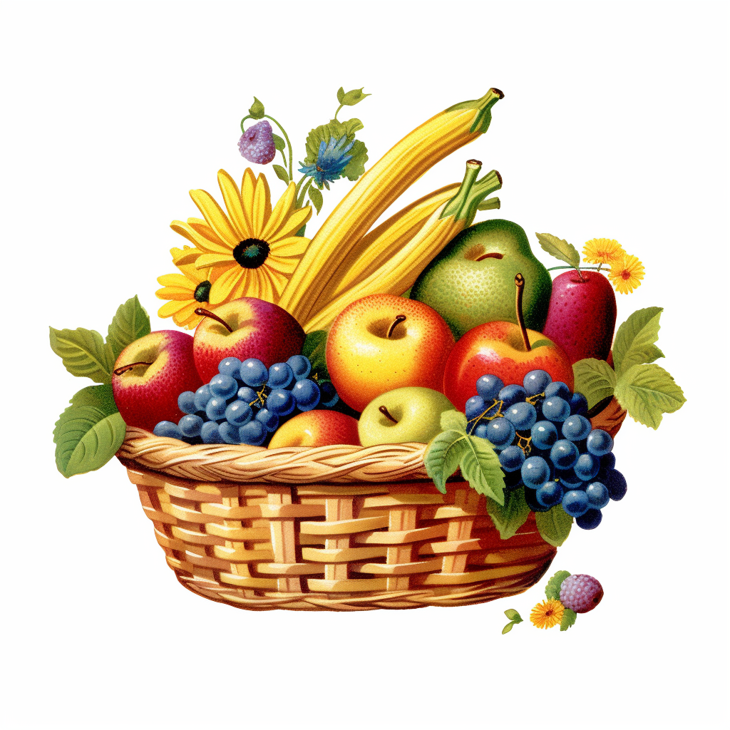fruit basket clipart