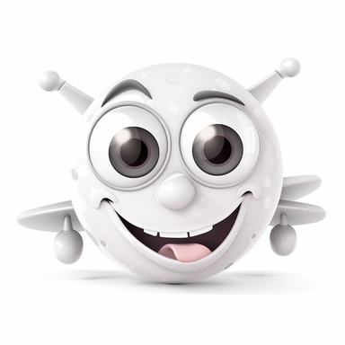 fantasy happy cute airplane face, cartoon, clipart, mascot, isolated on white background