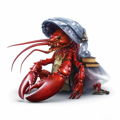 clipart lobster , college art, snake, white background