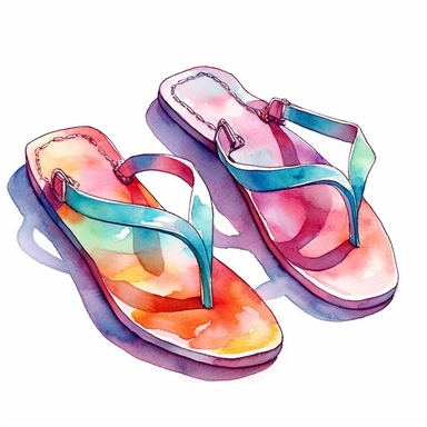 cool watercolour clip art of flip flops