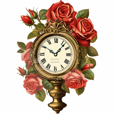 victorian grandfathers clock clipart red rose white background q2