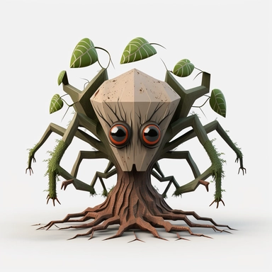 3D Cartoon in form of spider with tree heads,clipart mascot,transparent background, 128K,supermega pixel, insane detail, hyper detailed,huge details, UHD, 8K