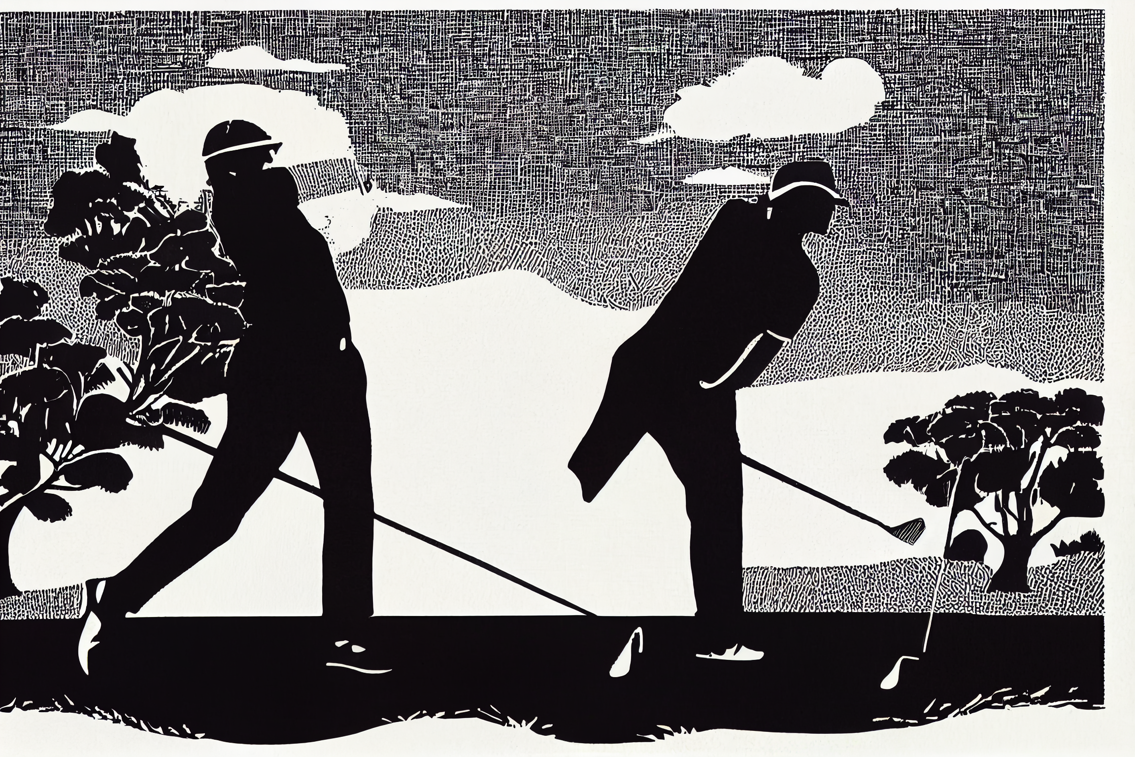 golf silhouette cliparts