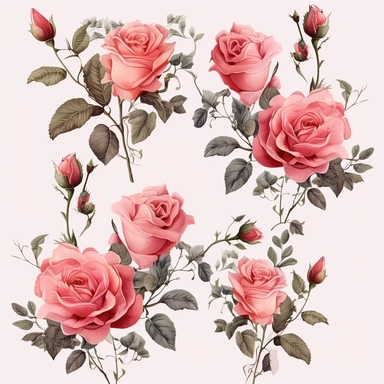 Roses Floral Bouquets clipart