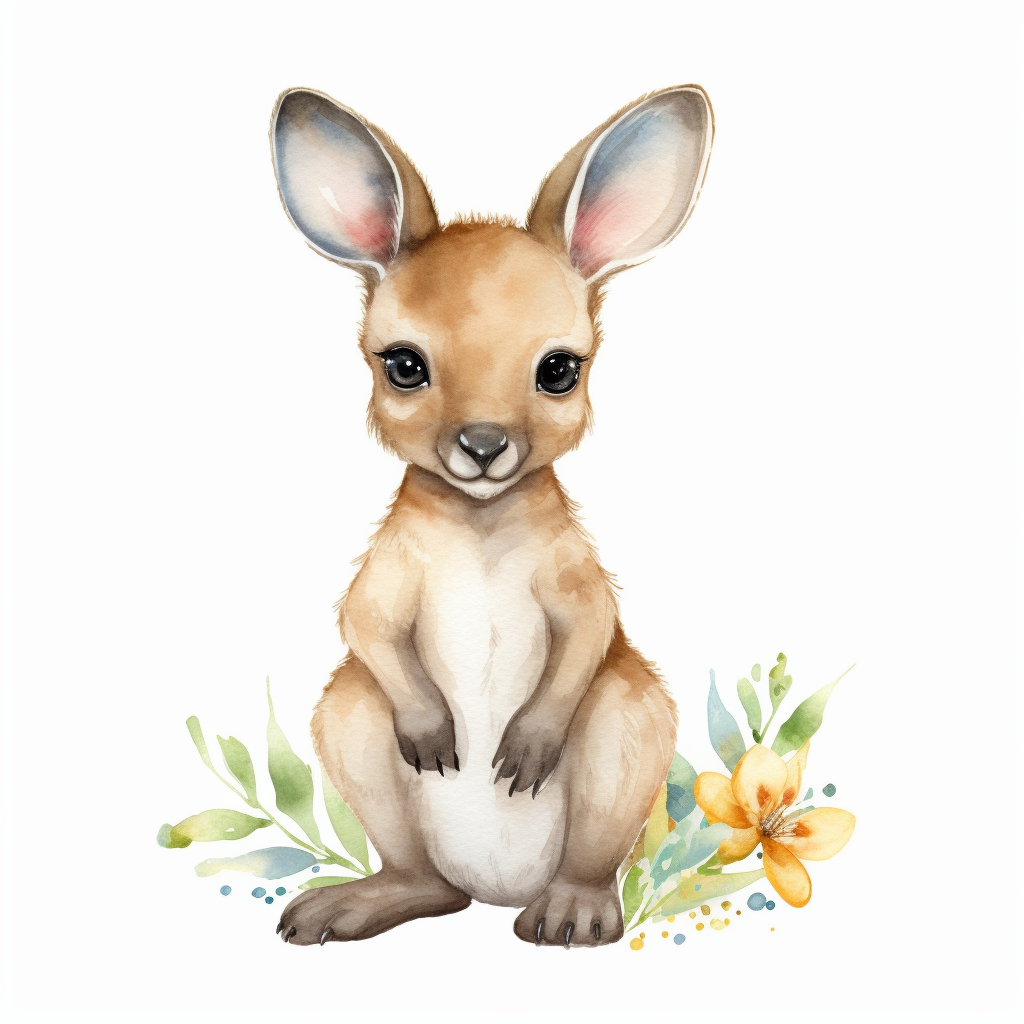 baby kangaroo cliparts