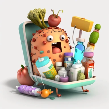 3D Cartoon clipart mascot in form of vegetables hospital full of tubes and receiving artificial nutrition by tube,transparent background, 128K super mega pixel, insane detail, hyper-detailed, with huge details,UHD, 8K