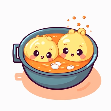 kawaii scrambled eggs, clipart