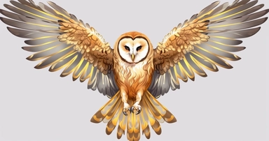 clipart of a golden barn owl with wings spread png download, in the style of cluj school, cody ellingham, kevin hill, animated gifs, bold colors, marks, tattoo, gold