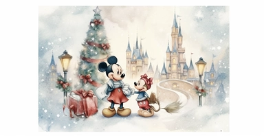 Adorable Christmas scene, clipart, disney animation style, watercolor, white background, I can’t believe how beautiful this is