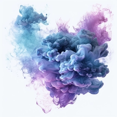 smoke blue colors, clipart, intense white and deep pastel colors, dnd, watercolor, no background, isolated on a white background, self contained, well defined edges, by amy sol and magali villeneuve and susan bourdet and ross tran, spaced out, glowy, intricate, 8k