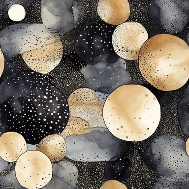 black clipart, Watercolor paper, pale colors, gold striated, summer water bubbles, romantic , pre-raphaelite, abstract