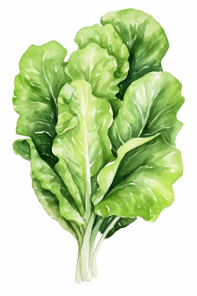lettuce watercolor clipart cute isolated on white background