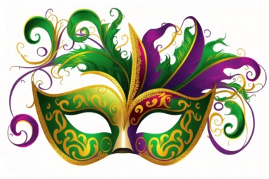 mardi gras illustration, clip art white background