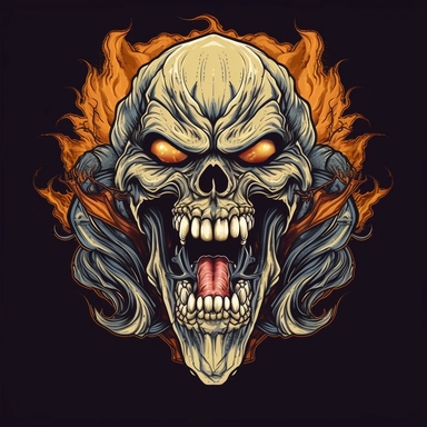 skull biker gothic roar clipart