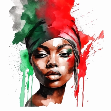 watercolor,hd, clipart, abstract art, celebrating Juneteenth, red, black, green--s 250