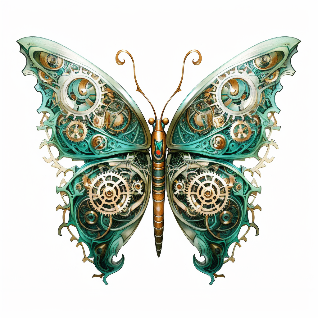 green butterfly clipart