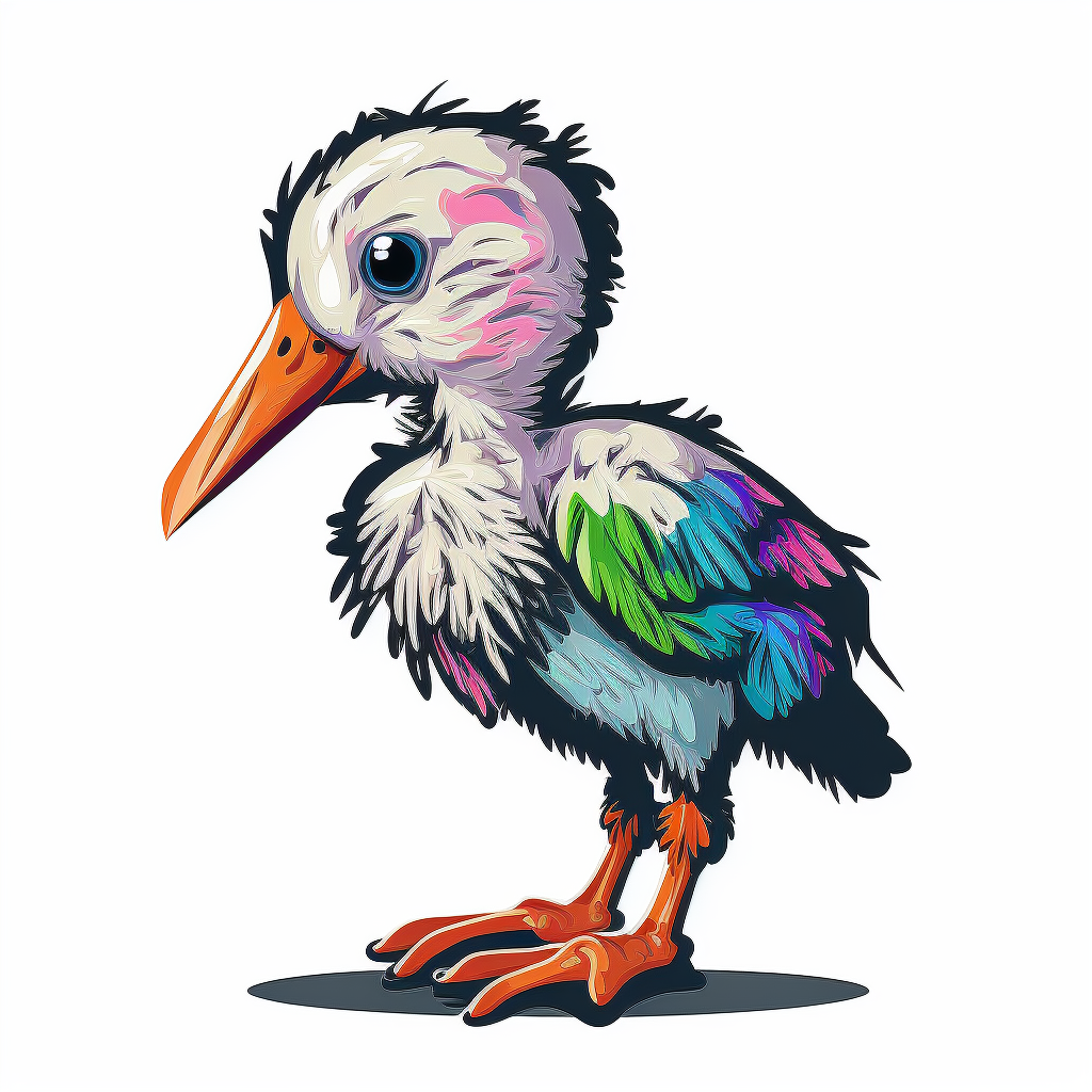 baby and stork clipart