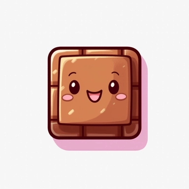 Kawaii chocolate bar clipart, hd on white background, hyper detailed, soft tones spaced out ar 3:2