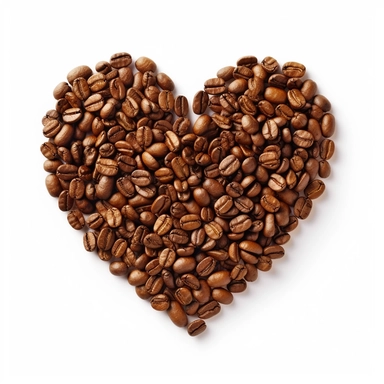 heart made of coffee beans clip art on a white background