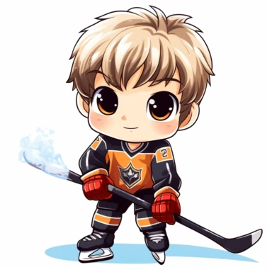 hockey player boy kawaii clipart