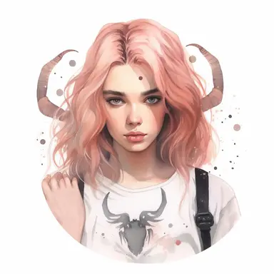 Cute zodiac sign Scorpio, Scorpio portrait, pastel colors, white background, fashion illustration, watercolor splash, clipart, by Jack Hughes