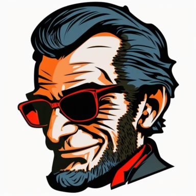Lincoln Wearing Sunglasses: This clipart design features Abraham Lincoln wearing sunglasses . It's a playful and lighthearted design that adds a humorous twist to an iconic image.