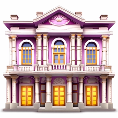 3D symmetrical beaux arts game cartoon clipart facade opera theatre building asset front-facing ,front profile view, old cartoon, neoclassical style, opera theatre building, european, beaux-arts, disney colors, accurate and detailed, in the style of whimsical figurines, blown-off-roof perspective, cluttered, goblin academia, touch of the style of ralph bakshi, unique and one-of-a-kind pieces, colorful fantasy realism, accurate and detailed, twisted imagination, orthographic perpsective, vintage 