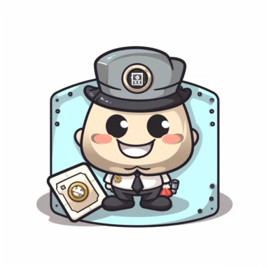 happy cute Gaming Board Inspector face, cartoon, clipart, mascot, isolated on white background