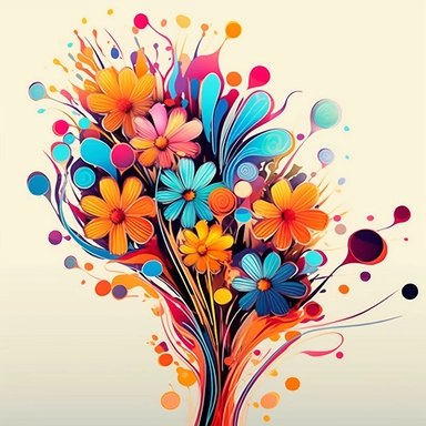 abstract flowers clip art