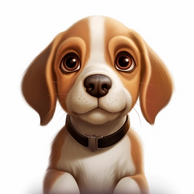 Beagle puppy, Clipart, Digital art, disney style, hyperdetailed, 1080p, Ultra-HD no background