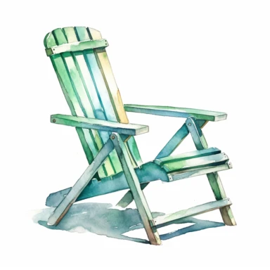 Summer Lawn Chair cliparts, watercolor, Minimalist, isolated white background, 8k